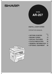 Sharp AR-207 AR-207 Operation Manual