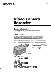 Sony CCD TRV57 Operating Instructions