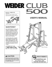 Weider Club 500 English Manual