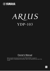 Yamaha YDP-103 YDP-103 Owners Manual