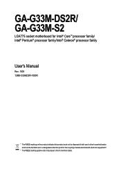 Gigabyte GA-G33M-DS2R Manual