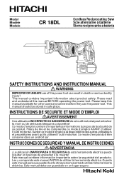 Hitachi CR18DLP4 Instruction Manual