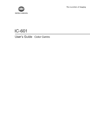Konica Minolta bizhub PRESS C6000 IC-601 Color Centro User Guide