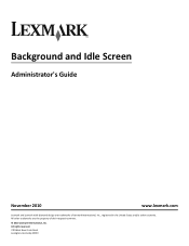 Lexmark Color Laser Background and Idle Screen Admin Guide