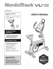 NordicTrack Vu 19 Bike English Manual