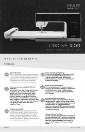 Pfaff creative icon Features and Benefits