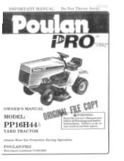 Poulan PP16H44A User Manual