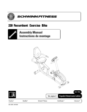Schwinn 220 Recumbent Bike 2010 model Assembly Manual