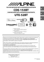 Alpine UTE-52BT Owners Manual (espanol)