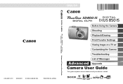 Canon PowerShot SD800 IS PowerShot SD800 IS / DIGITAL IXUS 850 IS Camera User Guide Advanced