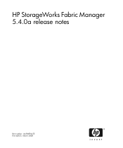 HP AE370A HP StorageWorks FabricManager 5.4.0a release notes (AA-RWFHA-TE, March 2008)
