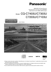 Panasonic CQC7303U CQC7103U User Guide