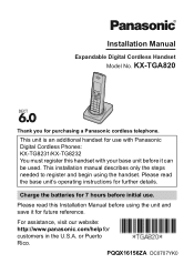 Panasonic KX-TGA820B Expandable Digital Cordless Handset