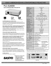 Sanyo PLC-XU4000 Print Specs