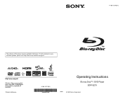 Sony BDP-S270 Operating Instructions
