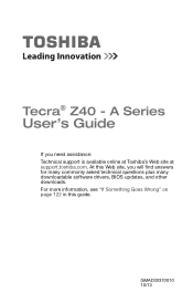Toshiba Z40-ABT1400 Windows 8.1 User's Guide for Tecra Z40-A Series