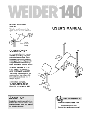 Weider 140 Bench User Manual