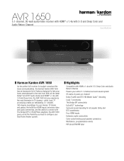 Harman Kardon AVR 1650 Product Information
