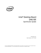 Intel DH61BE Specification Update