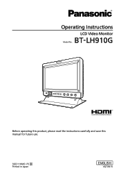 Panasonic BT-LH910G Operating Instructions
