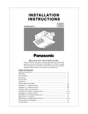Panasonic FV08VFL2 Installation Instructions