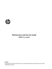 HP OMEN 27u Maintenance and Service Guide