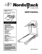 NordicTrack T 13.5 Treadmill Uk Manual