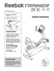Reebok Trainer Rx 4.0 Bike English Manual