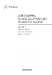Westinghouse LCM20V5 User Manual