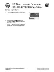 HP CP4525n HP Color LaserJet Enterprise CP4020/CP4520 Series Printer - Cancel a print job