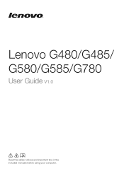 Lenovo G480 Laptop User Guide