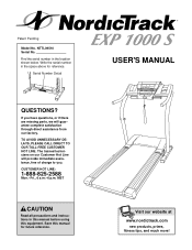 NordicTrack Exp1000s Treadmill English Manual