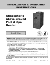 Rheem Versa Heaters Operating Instructions
