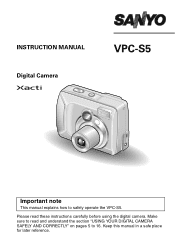 Sanyo VPC S5 Owners Manual