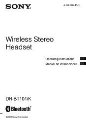 Sony DRBT101iK Operating Instructions