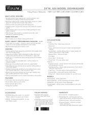 Viking VDWU524WSSS Two-Page Specifications Sheet