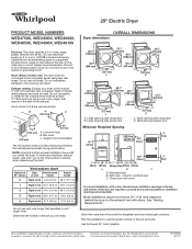 Whirlpool WED4910XQ Dimension Guide