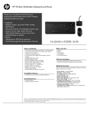HP GM322AA HP Wireless Multimedia Keyboard and Mouse - Datasheet