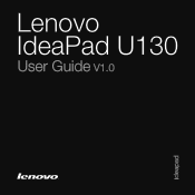 Lenovo IdeaPad U130 IdeaPad U130 User Guide V1.0