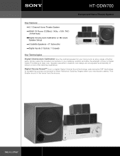 Sony STR-K700 Marketing Specifications (HTDDW700 Home Theater System)