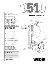 Weider Pro 9510 English Manual