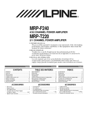 Alpine MRP-T220 User Manual