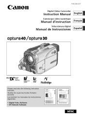 Canon Optura 30 OPTURA40 OPTURA30 Instruction Manual