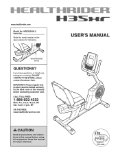 HealthRider H35xr Bike English Manual