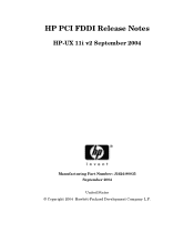 HP FDDI 9000 HP PCI FDDI Release Notes