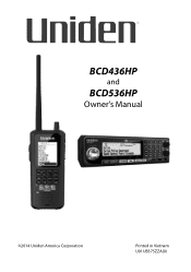 Uniden BCD436HP English Owner's Manual
