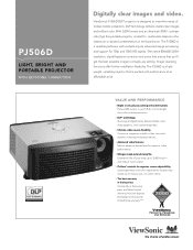 ViewSonic PJ506ED PJ506D Specification Sheet