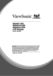 ViewSonic VA2451m-TAA VA2451-LED, VA2451M-LED, VA2451M-TAA User Guide