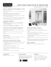 Viking VCSB5423 Two-Page Specifications Sheet