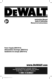Dewalt DCC020IB Instruction Manual - Power Supply